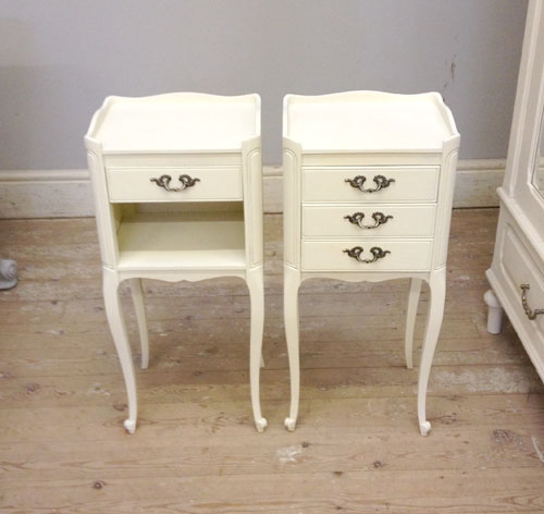 pair of vintage french bedside tables